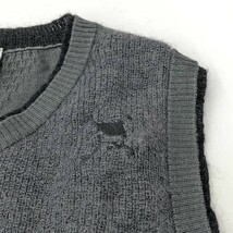 ◆OAKLEY オークリー ニットベスト Mサイズ◆ グレー モヘヤ混ウール メンズ Vネック ロゴ刺繍 アウター ゴルフウェア_画像3