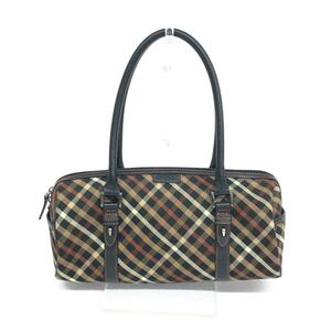 ◆DAKS LONDON ダックスロンドン ミニボストンバッグ◆ ブラウン チェック柄 ジャガード レディース ドラムバッグ bag 鞄