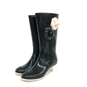 良好◆CHANEL シャネル ブーツ 36◆ ブラック レディース 靴 シューズ ブーティー boots