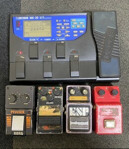 ジャンク品　エフェクター　まとめ　BOSS ME-30 Compressor コンプレッサー マクソン Maxon CP-101 コルグ KORG PHS-1　等　5個セット　