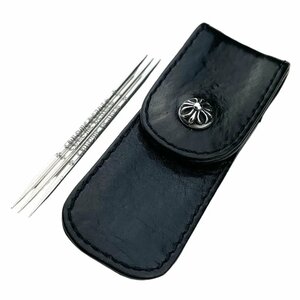 CHROME HEARTS クロムハーツ TOOTHPICK CASE トゥースピックケース レザーケース 爪楊枝入れ 印鑑ケース 小物入れ クロスボール