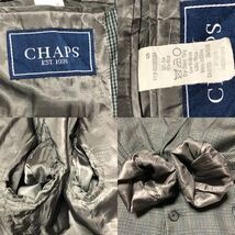 CHAPS チャップス 高級シルクウール生地 テーラードジャケット ブレザー スーツジャケット 総裏地2B グレンチェック グレー系 2XLサイズ_画像8