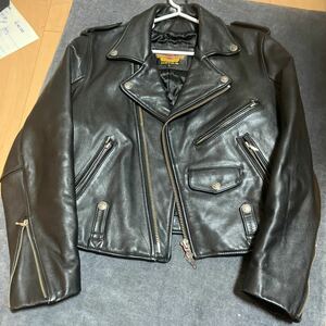 HARLEY-DAVIDSON/ハーレーダビッドソン☆ダブルライダースジャケット☆レザージャケット/牛革☆バイクウェア/US古着/黒/L