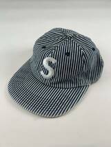 supreme シュプリーム 17SS Washed Denim S Logo 6-Panel Capウォッシュドデニム　ロゴ キャップ Stripe ストライプ 帽子_画像1