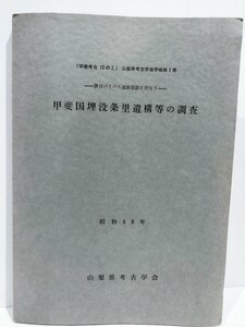 【希少】勝沼バイパス道路建設に伴う 甲斐国埋没条里遺構等の調査　昭和48年　山梨県考古学会【ac02l】