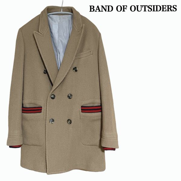 状態良 BAND OF OUTSIDERS バンドオブアウトサイダーズ ラムウール ダブル チェスターコート 羊毛 メンズ レディース