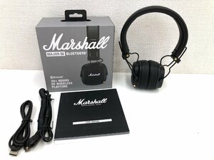 ▲二宮店▲【中古品】12-13 Marshall マーシャル ワイヤレスヘッドホン MajorⅢ メジャー3 ブラック Bluetooth ヘッドフォン 動作確認済み