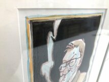 ▲二宮店▲【中古品】【真作保証】12-35 永島慎二 自画像 水彩画 1990年 春 漫画家 絵画_画像5