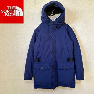 ノースフェイス ダウンコートジャケット メンズ 90s 首にボア付 THE FACE NORTH ネイビー