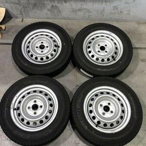 (WW5J047)鉄ホイール 14ｘ5J 4穴 100 + YOKOHAMA ice GUARD iG91 155/80R14 88/86N LT 2020年 スタッドレス 送料無料