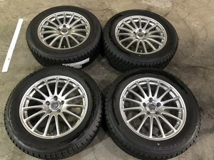 (WW5J054)ECOFORME 18ｘ7.5J 5穴 114.3 + BRIDGSTONE BLIZZAK DM-V2 235/60R18 107Q 2019年 スタッドレス 冬タイヤ 送料無料