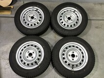 (WW5J046)鉄ホイール 14ｘ5J 4穴 100 + GOOD YEAR ICENAVI CARGO 155/80R14 88/86N LT 2023年 スタッドレス 送料無料_画像1