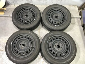 (WS5J003)鉄ホイール 15ｘ5.5J 4穴 100 + YOKOHAMA ECOS ES31 185/60R15 84H 2021年 夏タイヤ 送料無料