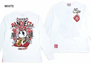 開運 招き熊猫ロングTシャツ◆PANDIESTA JAPAN ホワイトMサイズ 544202 パンディエスタジャパン パンダ 和柄 長袖