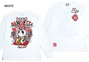 開運 招き熊猫ロングTシャツ◆PANDIESTA JAPAN ホワイトXLサイズ 544202 パンディエスタジャパン パンダ 和柄 長袖
