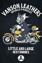 vanson×TOM＆JERRY 裏毛フルジップスウェットパーカー◆vanson ブラックXLサイズ TJV-2404 バンソン ヴァンソン トムとジェリー 刺繍_画像2