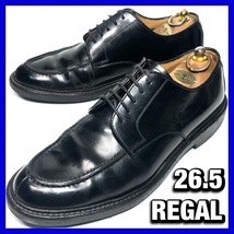  REGAL 26.5cm メンズ 黒 ブラック Uチップ JU15 リーガル 革靴 レザー シューズ ビジネス 紳士靴 本革 中古 *管理AL036F8_画像1