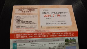 京阪株主優待 割引券　(ひらかたパーク入園券2枚　ウインターカーニバル入場券2枚　その他割引券)1冊　2024年7月10日まで