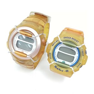 149 CASIO カシオ Baby-G ベビーG 腕時計 2点セット まとめて クォーツ デジタル BG-200 BG-380 イエロー まとめ売り 動作未確認