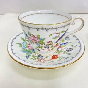 652 美品 Aynsley エインズレー シノワズリ 青い鳥 Bone China Made England 英国製 白磁 陶磁器 カップ＆ソーサー 紅茶器 珈琲道具