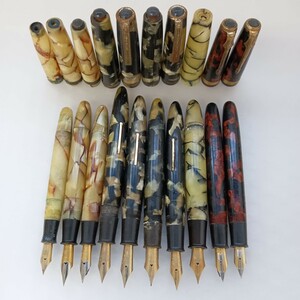 509 セルロイド製 万年筆 10本セット ペン先 BESTQUALITY SKIPPER SPECIAL PEN等 レトロ ヴィンテージ 文房具 筆記具 筆記用具 筆記未確認