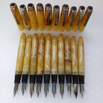 511 セルロイド製 万年筆 10本セット ペン先 SPECIAL HARDEST POINTED IRIDIUM等 レトロ ヴィンテージ 文房具 筆記具 筆記用具 筆記未確認_画像1