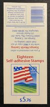 アメリカ　米国　畑と星条旗　額面割れ　シール式切手帳ペーン1種完　未使用 NH_画像2
