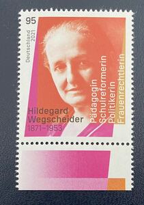 ドイツ　女性解放運動家　Hildegard Wegscheider 生誕150年　 1種完　未使用 NH