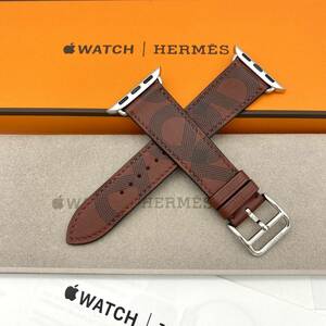 HY1181■【未使用】HERMES エルメス アップルウォッチ用 レザー ベルト Apple WATCH バンド ブラウン 茶色 ブランド ※箱あり