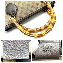 TY0839■GUCCI グッチ バンブー GG柄 GGキャンバス Bag バッグ 鞄 トートバッグ ハンドバッグ レザー ブランド ※保存袋つき _画像6