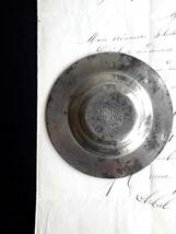 1900年初期 フランス 錫製 ピューター リム トレイ エタン トランプ 器 皿 焼物 鉢 飾皿 陶器 民藝 骨董 古道具 美術 縫製 アンティーク_画像9
