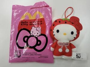 【新品未使用品】マクドナルド ハッピーセット ハローキティ 50周年 マスコット いちご　キティちゃん　キティ　ぬいぐるみ