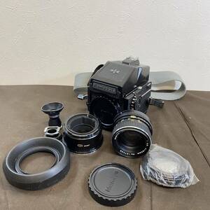 【MH-5689】中古現状品 Mamiya マミヤ M645 1000S 中判 フィルムカメラ プリズムファインダー 動作未確認 80mmレンズ ハードケース付き