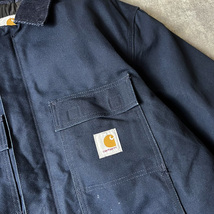 Carhartt 中綿 キルティング ライナー ダック トラディショナル コート XL / カーハート ジャケット ジャンパー ネイビー_画像6