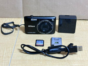 1円から【動作品　保証付、充電器、SDカード付】Nikon COOLPIX S3700 デジカメ