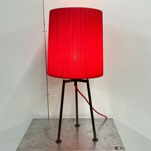 フロアライト テーブルライト 照明 フロアスタンド テーブルスタンド 卓上ランプ 赤 アンティーク レトロ 全長800mm 中古 現状品