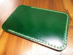 限定 カードケース コードバン グリーン 手縫い レーデルオガワ エイジング 薄 キャッシュレス ミニ コンパクト 緑