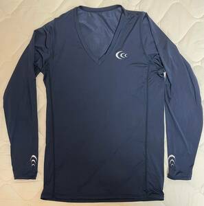 (シースリーフィット)C3fit MENS クーリング Vネック ロングスリーブ(NV-ネイビー、M)