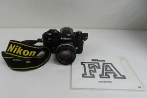 3006/mk/12.02 ◆ニコン Nikon FAブラックNIKKOR 50mm 1:1.4 一眼レフ フィルムカメラ 説明書付（87884）