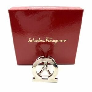 仙4 Salvatore Ferragamo スカーフリング シルバーカラー 箱付き サルヴァトーレ フェラガモ スカーフ留め アクセサリー レディース