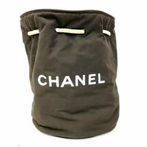 仙35 CHANEL 巾着バッグ プールバッグ ブラックカラー ノベルティ シャネル 肩掛け 鞄_画像1