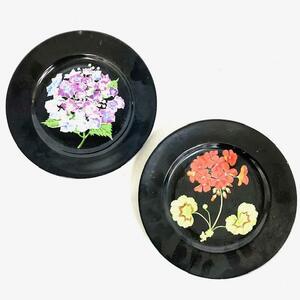 仙103 TIFFANY&CO. MRS DELANY'S FLOWERS BY SYBIL CONNOLLY ティファニー プレート お皿 ブラック 