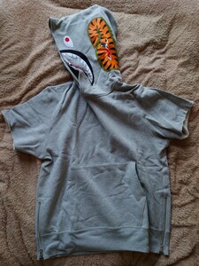 本物 未使用BAPE SHARK PARKAベイプ シャーク パーカーAPEエイプ 半袖SHORT SLEEVE PULLOVER HOODIE③