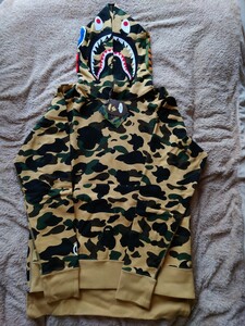 本物 未使用BAPE SHARK PARKAベイプ シャーク パーカー迷彩CAMO HOODIEエイプAPE⑤