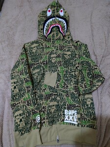 本物 未使用APE25周年 限定BAPE SHARK PARKAベイプ シャーク パーカー迷彩CAMOカモHOODIEエイプ18