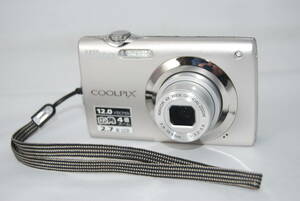 ★簡易チェック済み★撮影、記録OK★外観、レンズも良好★ Nikon ニコン COOLPIX S3000 ピュアシルバー #E-813