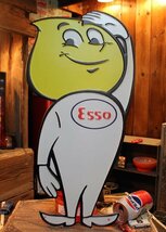 1円 新品 特大サイズ エッソボーイ ESSO ティンサイン エンボス ダイカットサインボード 世田谷ベース　アメリカンインテリア プレート_画像3