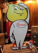 1円 新品 特大サイズ エッソボーイ ESSO ティンサイン エンボス ダイカットサインボード 世田谷ベース　アメリカンインテリア プレート_画像1