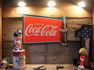 1円 新品 アメリカンな雰囲気 コカコーラ ブリキ サインプレート 看板 アメリカンインテリア Coca-Cola ガレージ