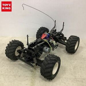 1円〜 ジャンク 電動RC シャーシ、タイヤ、サンワ RX-201 受信機 SX-101Z サーボ 他